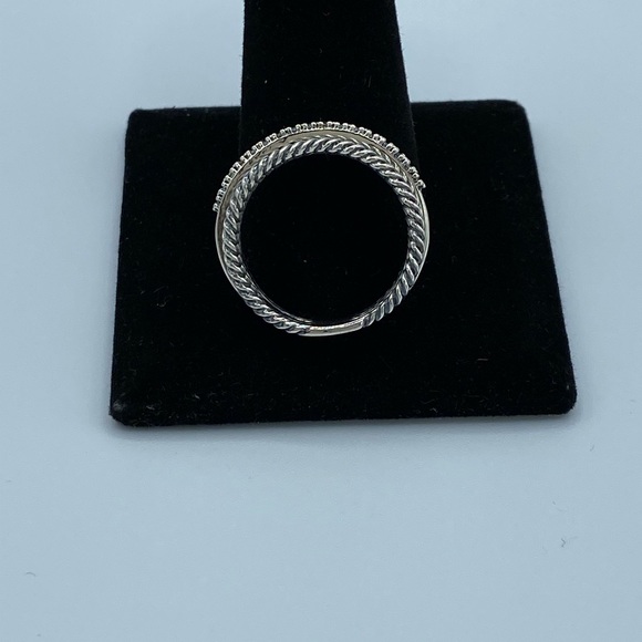 David Yurman Silver Crossover Diamond ring - Picture 5 of 6